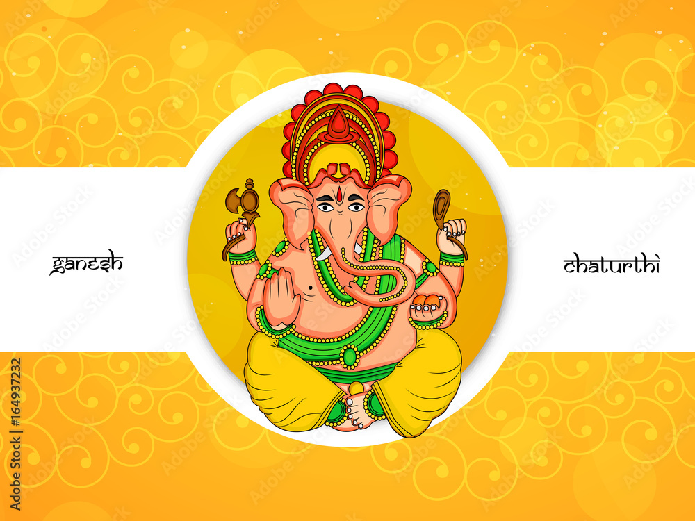 Fototapeta premium illustration of hindu festival Ganesh Chaturthi background