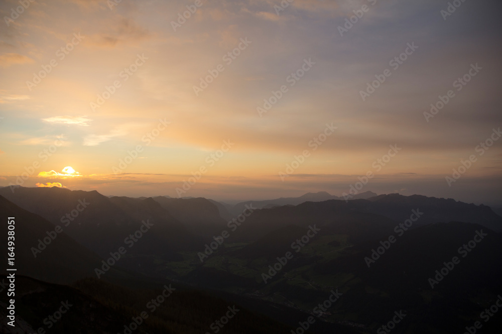 Sunset from the Watzmannhaus near Berchtesgaden