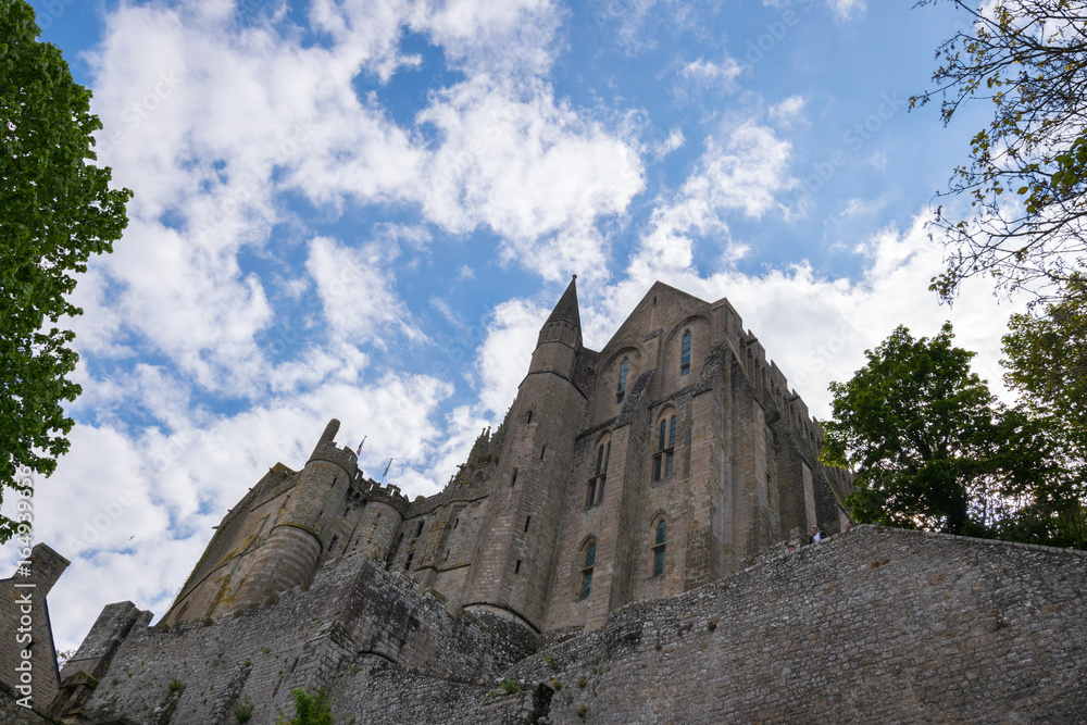 .Idyllic panorama of Mont Saint-Michel Abbey, Normandy, France, Western Europe .Idyllic panorama of Mont Saint-Michel Abbey, Normandy, France, Western Europe