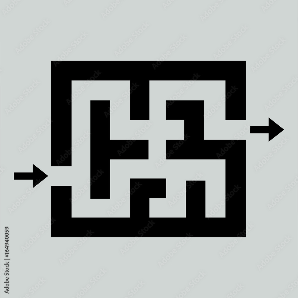 black labyrinth icon with shadow black labyrinth icon with shadow