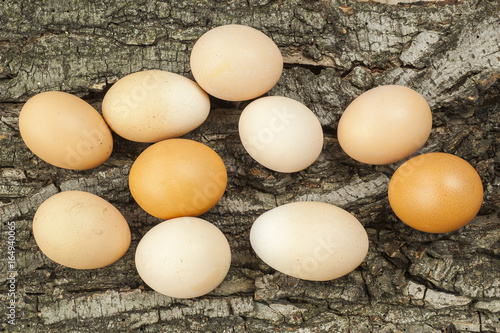 eggs on wooden background