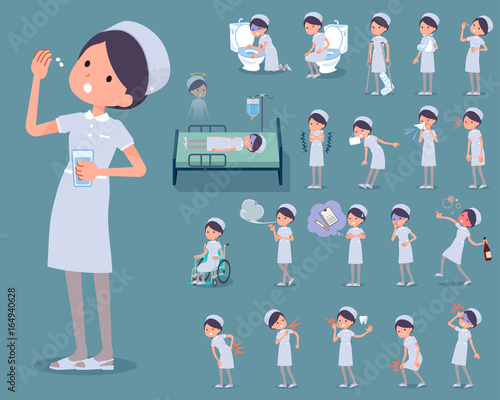 flat type Nurse wear woman_sickness