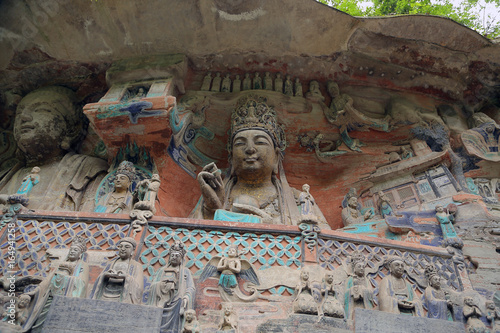 Sutra de Amitabha y su tierra Pura, Esculturas Rupestres de Dazu, Monte Baoding, China