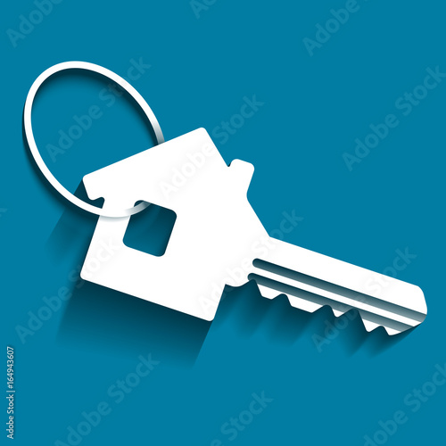Illustration Schlüssel in Hausform mit Schlüsselring