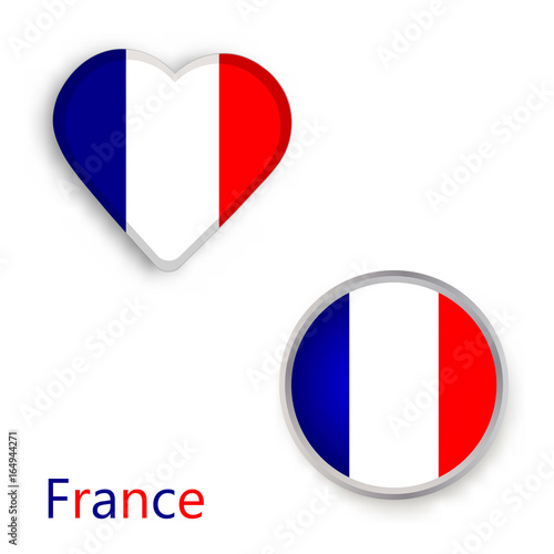 Heart and circle symbols with the flag of France. Free Download Heart and circle symbols with the flag of France. - GFXLoad