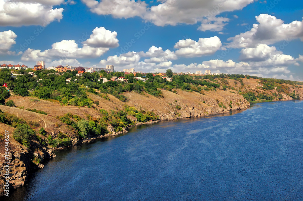 Landscape of the Dnieper River in Ukraine