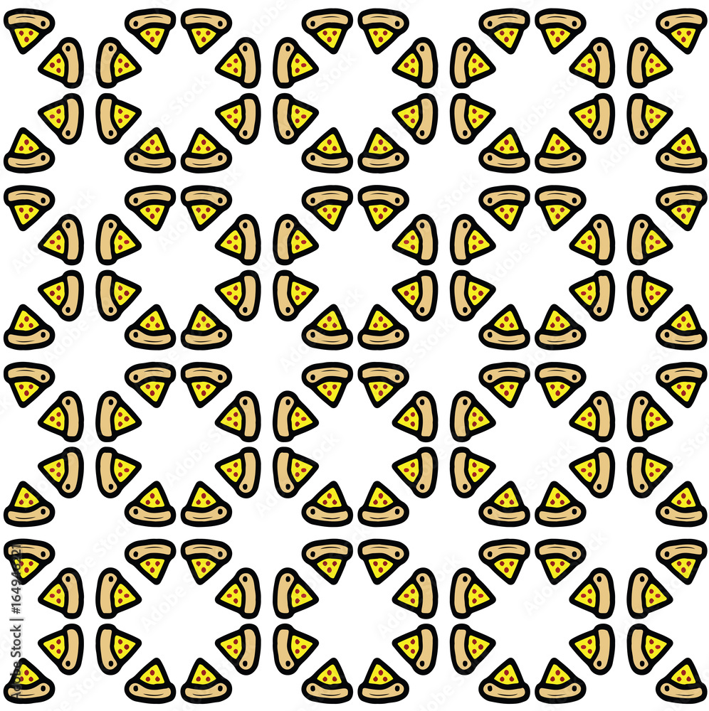 Seamless Pizza Fast Food Geometric Repeating Illustration Vector Seamless Pizza Fast Food Geometric Repeating Illustration Vector