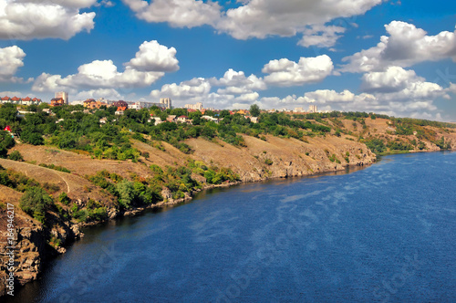 Landscape of the Dnieper River in Ukraine