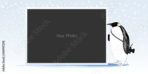 Photo frame collage for winter or New Year vector illustration