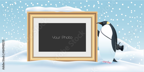 Scrapbook with New Year, Christmas or winter background vector illustration