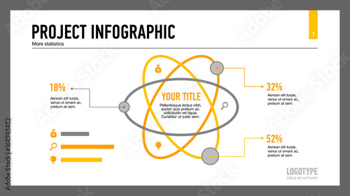 Atom Percentage Chart Slide Template