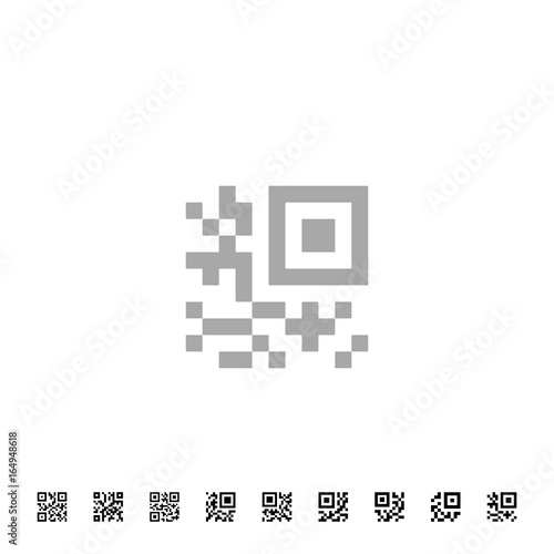 Simplified QR code icons. Vector sample for smartphone scanning.