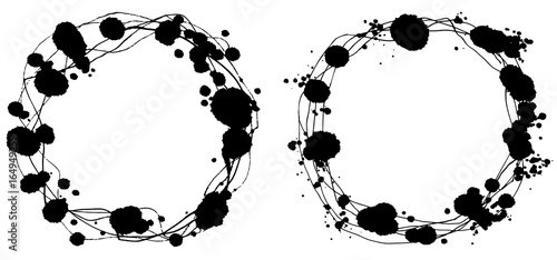 書道　円　毛筆イラスト