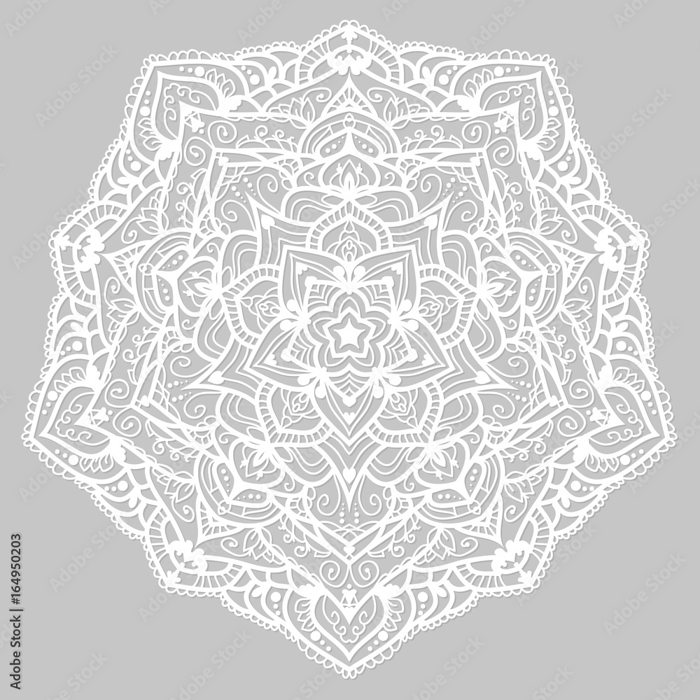 Round Mandala with floral patterns. Vector pattern.