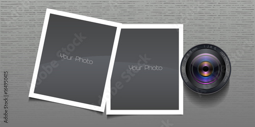 Photo frames collage vector illustration