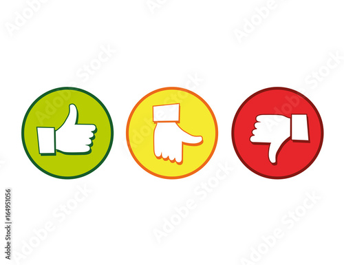 bewertung sticker positiv neutral negativ daumen