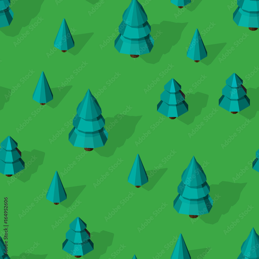 Seamless pattern with isometric trees Seamless pattern with isometric trees
