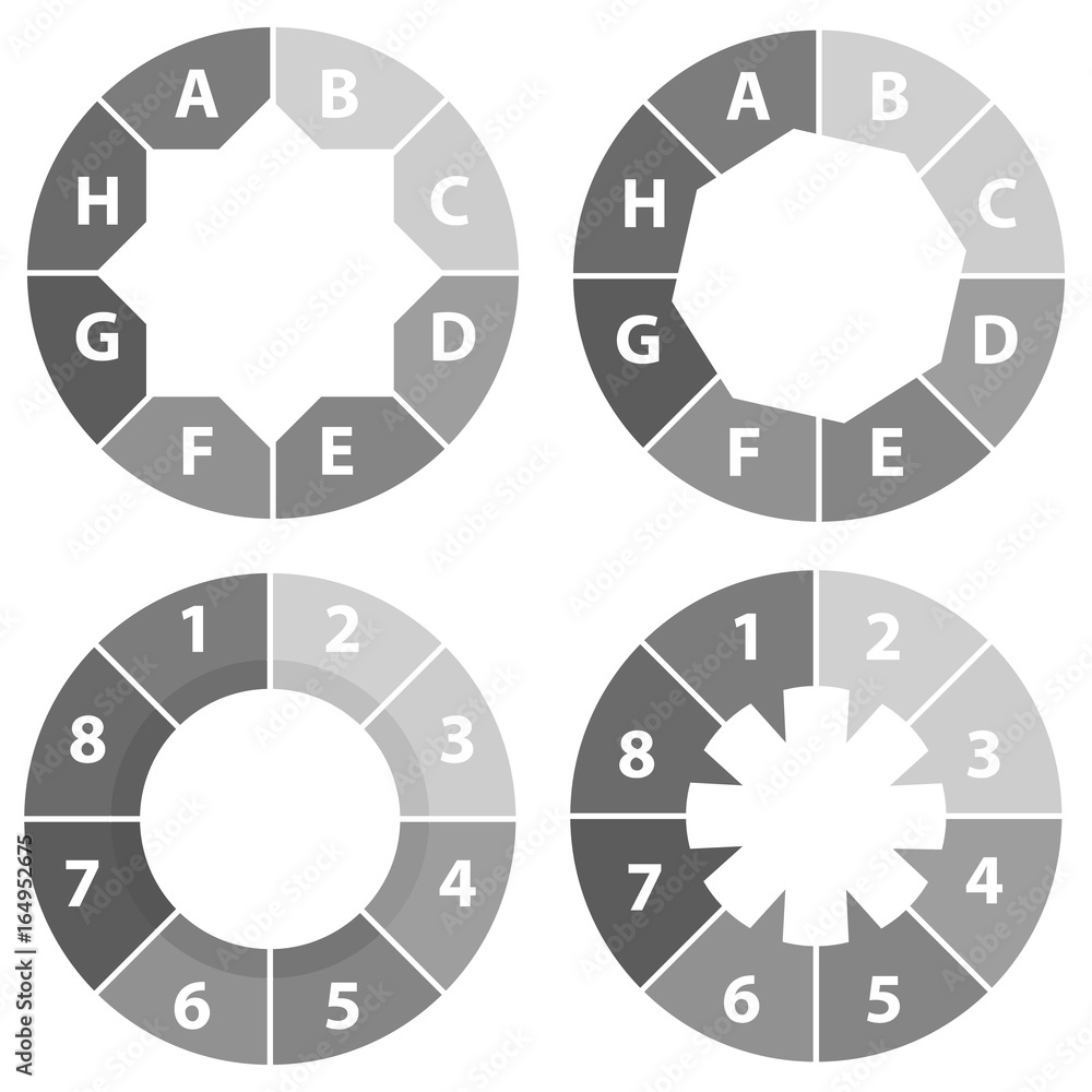 A pie chart in gray, a set of pie charts A pie chart in gray, a set of pie charts