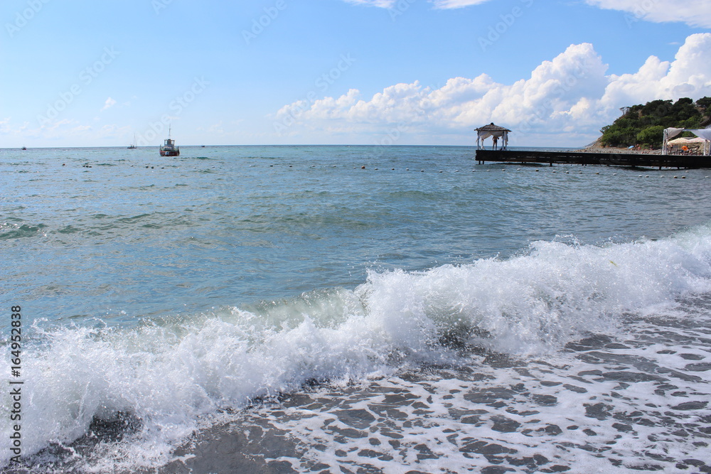 Waves on the Black Sea beach