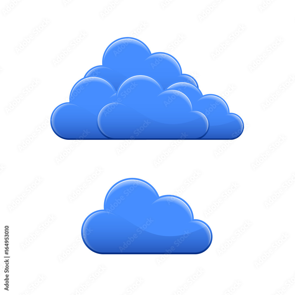 Blue glossy cloud icon. Hosting vector illustration. Blue glossy cloud icon. Hosting vector illustration.