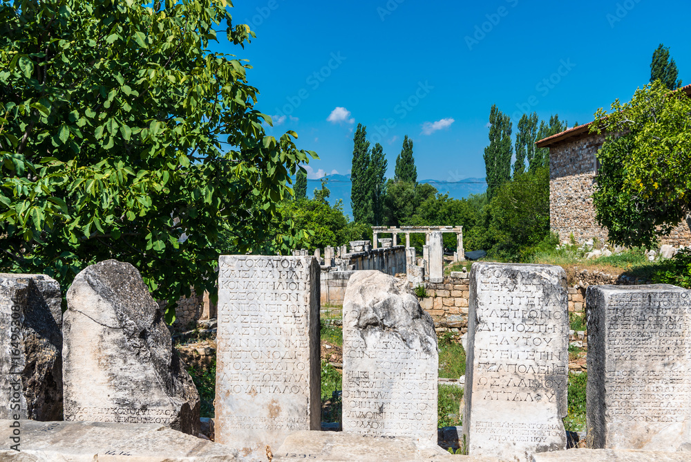 Ancient city of Aphrodisias, the pieces taken out from the excavations