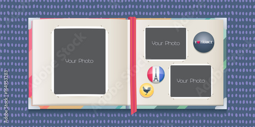 Photo frames collage or scrapbook with borders vector illustration