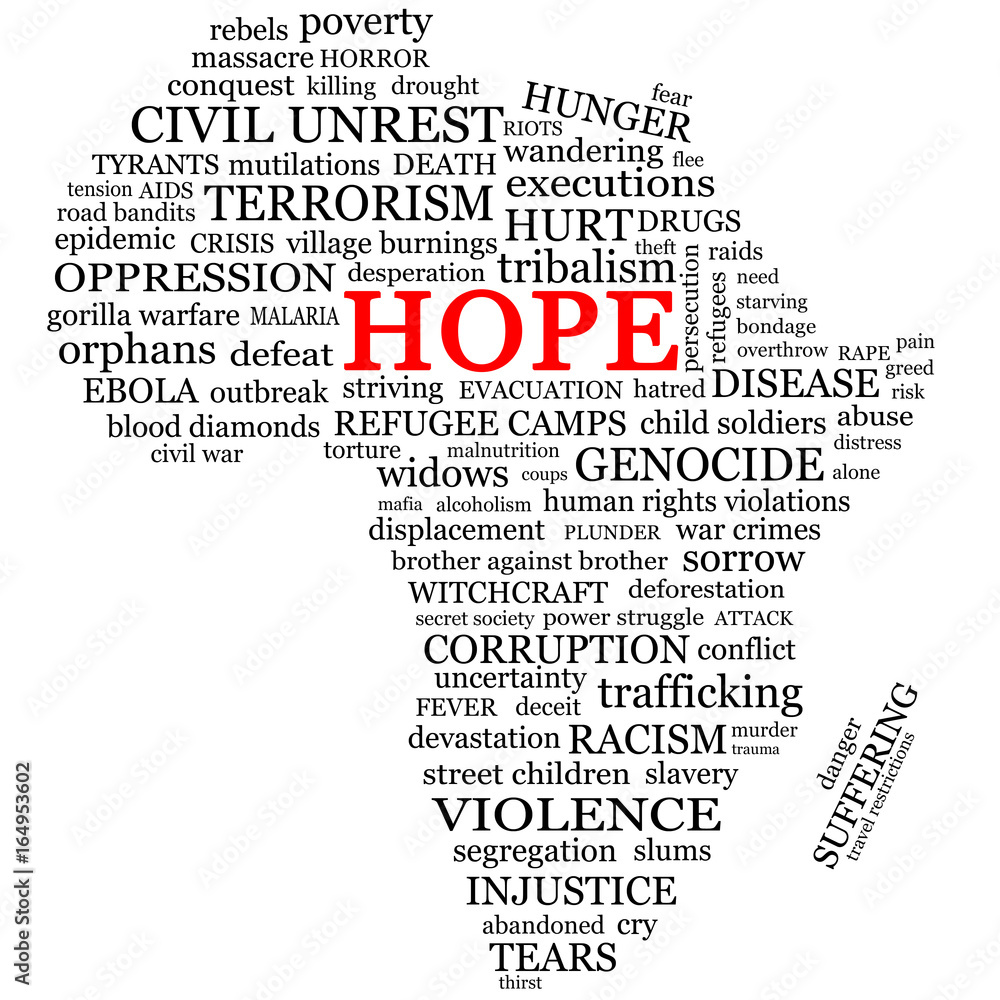 Fototapeta premium Hope for Africa Word Cloud