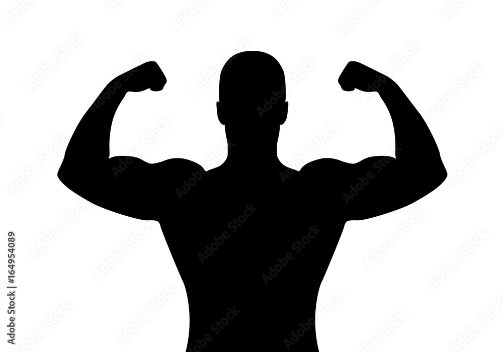 Fototapeta premium Black silhouette man