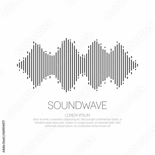 Sound wave. Monochrome soundwave icon  logo