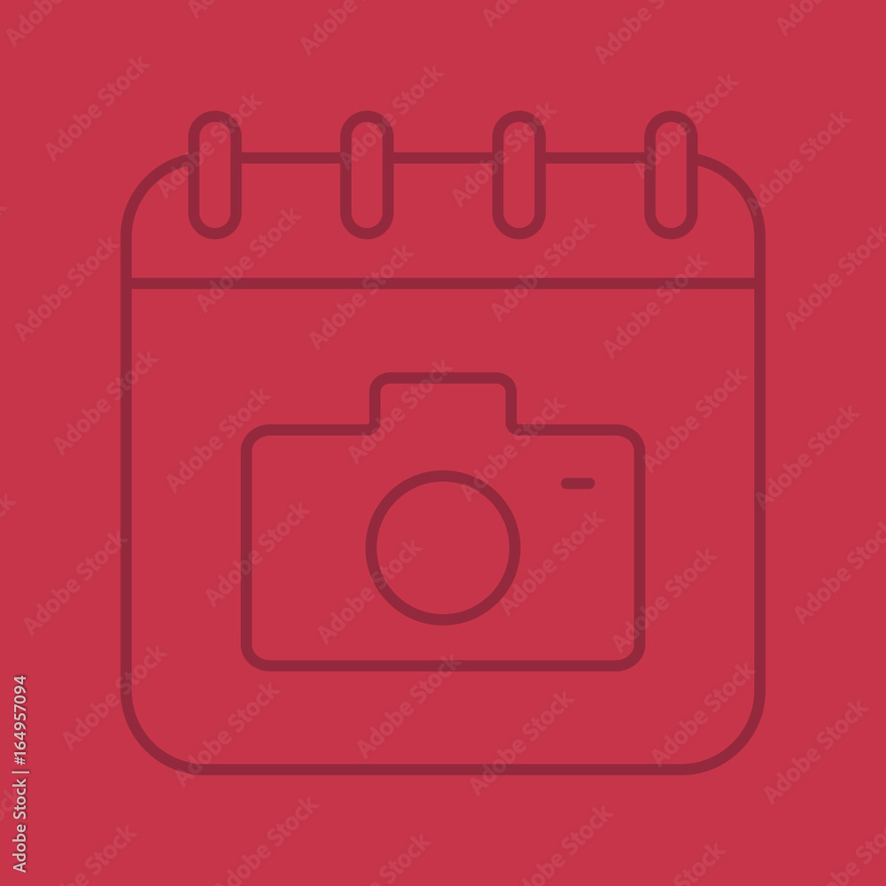 Photographer's Day color linear icon Photographer's Day color linear icon