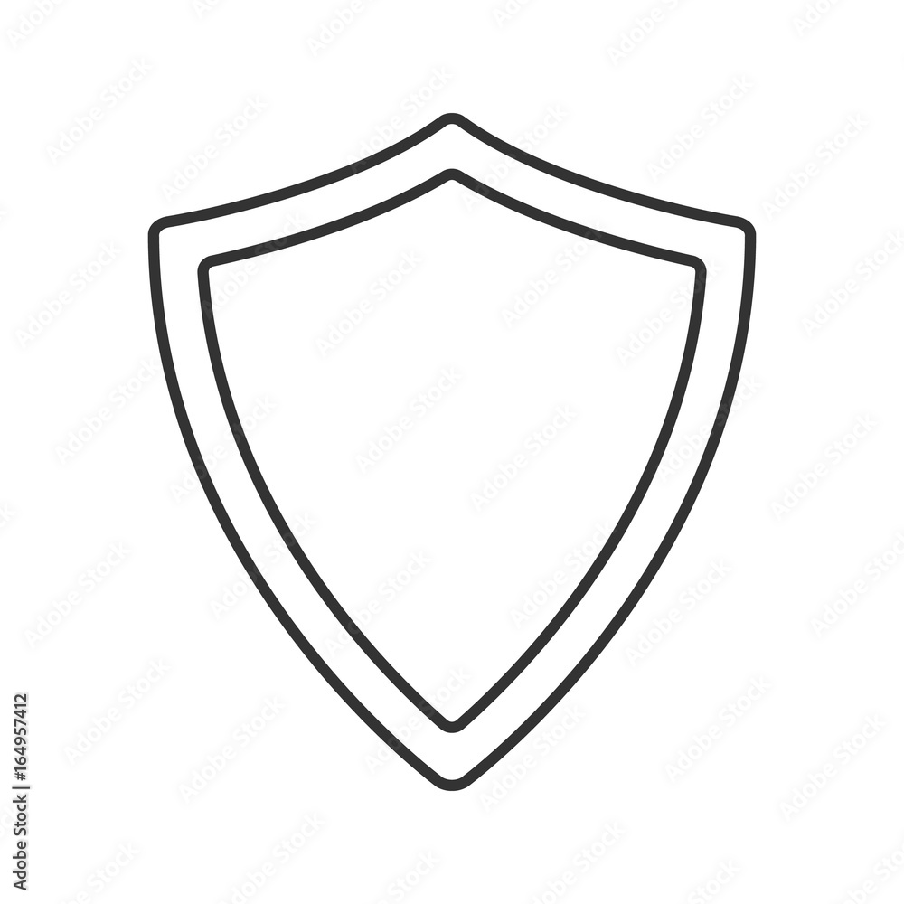 Protection shield linear icon Protection shield linear icon