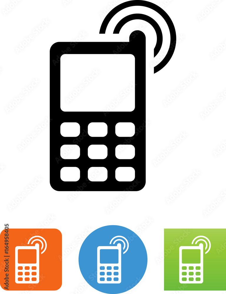 Cell Phone With Antenna Icon - Illustration Cell Phone With Antenna Icon - Illustration