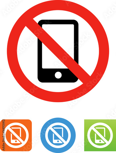 Cell Phones Prohibited Icon - Illustration