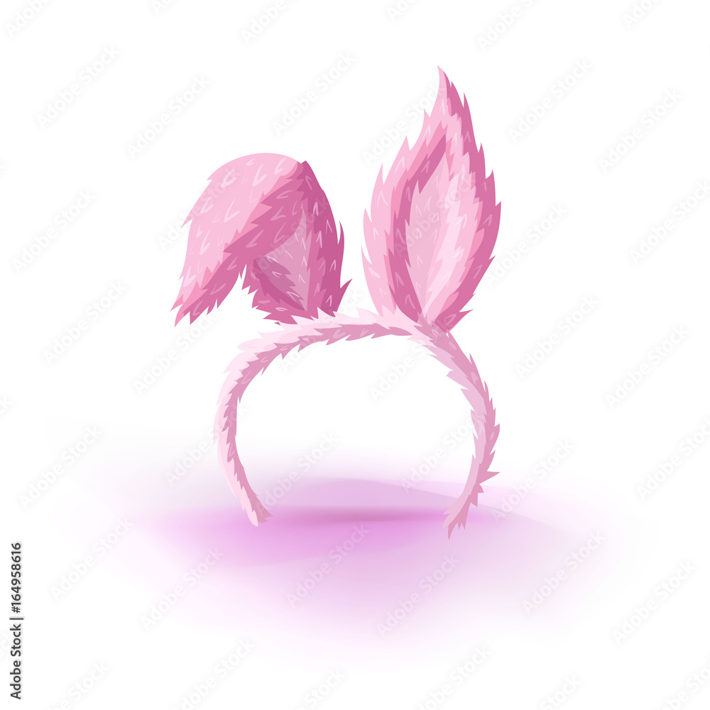 Naklejka premium Hare ears on the rim. Vector illustration .Masquerade or carnival costume headdress