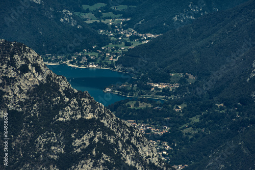 Italy, Trentino Alto Adige:Molina di Ledro (TN) View of Ledro lake Aerial View