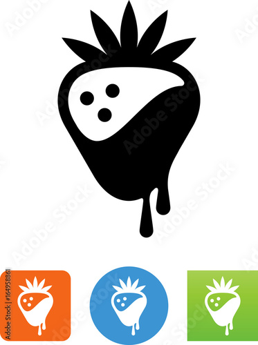 Chocolate Covered Strawberry Icon - Illustration