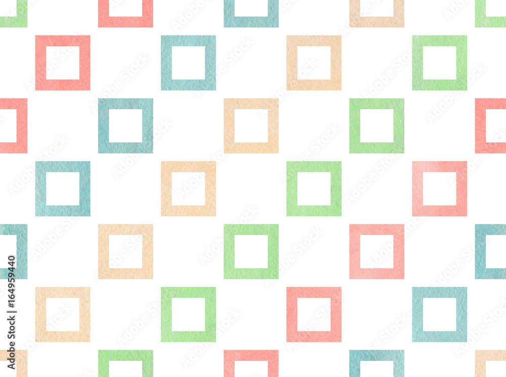 Watercolor square pattern. Watercolor square pattern.