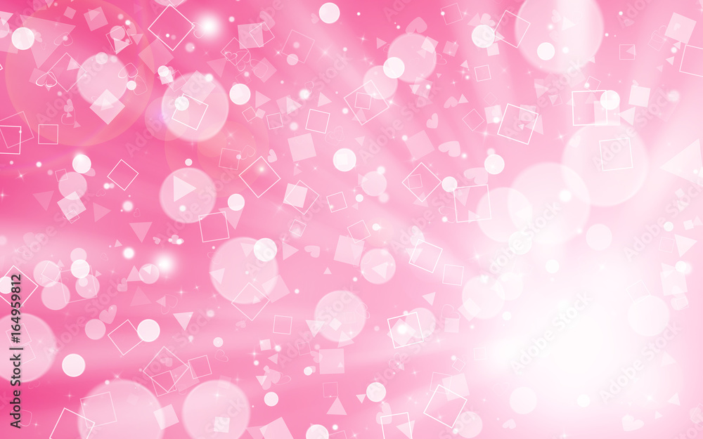 Soft Pink glitter sparkles rays lights bokeh Festive Elegant abstract background.