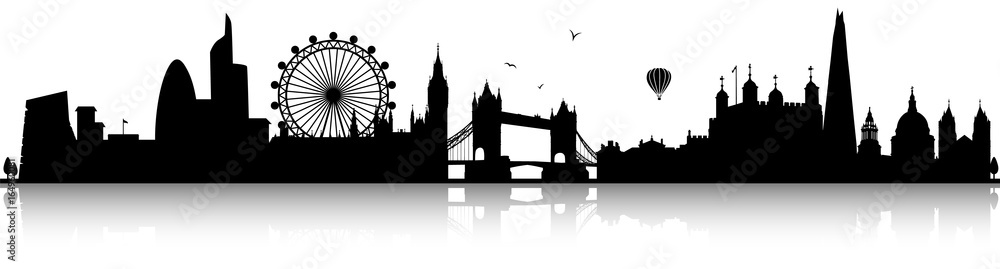 Fototapeta Czarna sylwetka panoramę Londynu