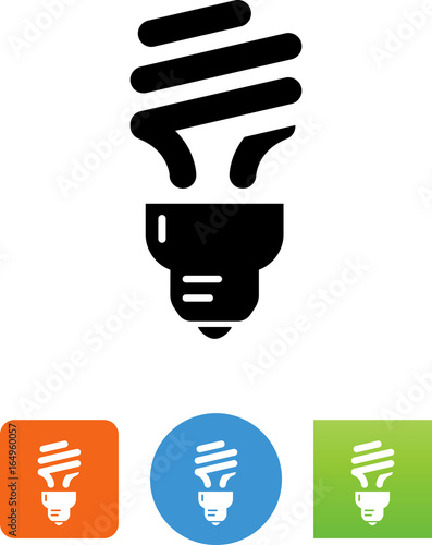 Compact Fluorescent Light Bulb Icon - Illustration