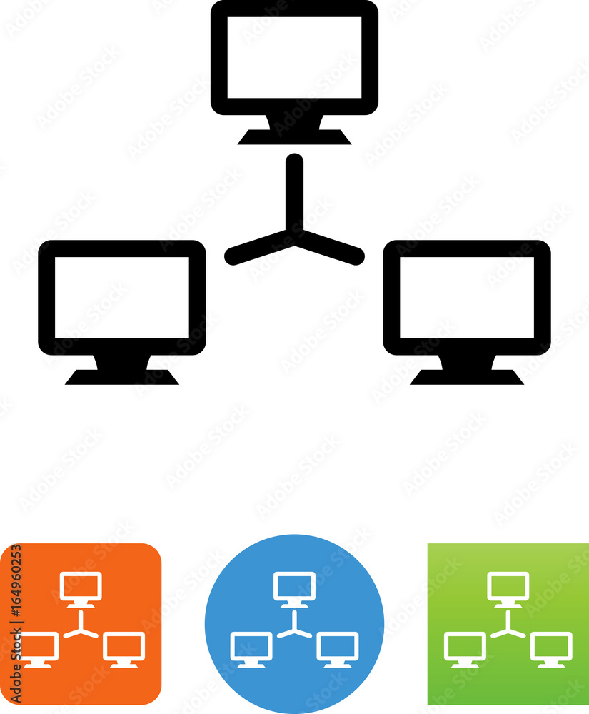 Computer Local Area Network Icon - Illustration Computer Local Area Network Icon - Illustration