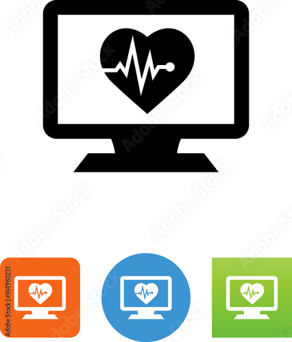 Computer Health Icon - Illustration