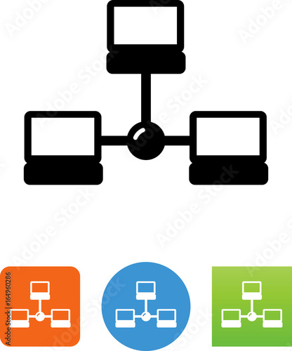 Computer Network With Hub - Illustration