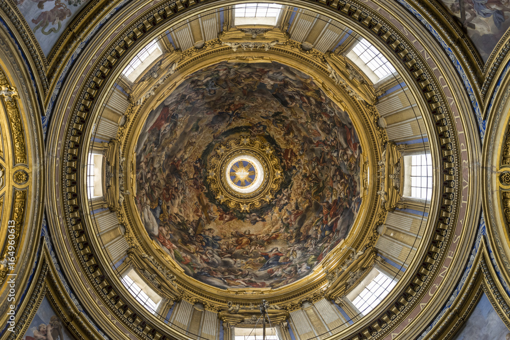Fototapeta premium Church Saint Agnes (Santa Agnese) in Agone. Church by Francesco Borromini. 17-th century Baroque church in Rome. Italy, June 2017