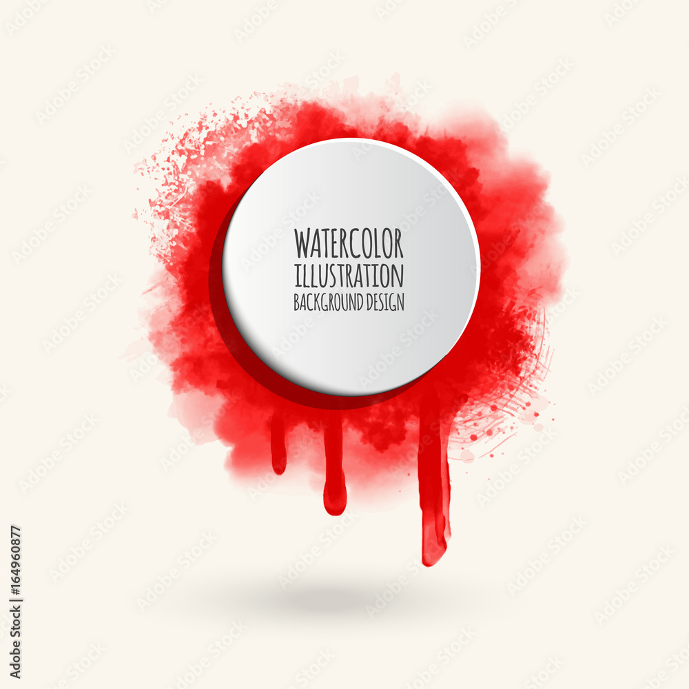 Obraz premium Color ink round stroke on white