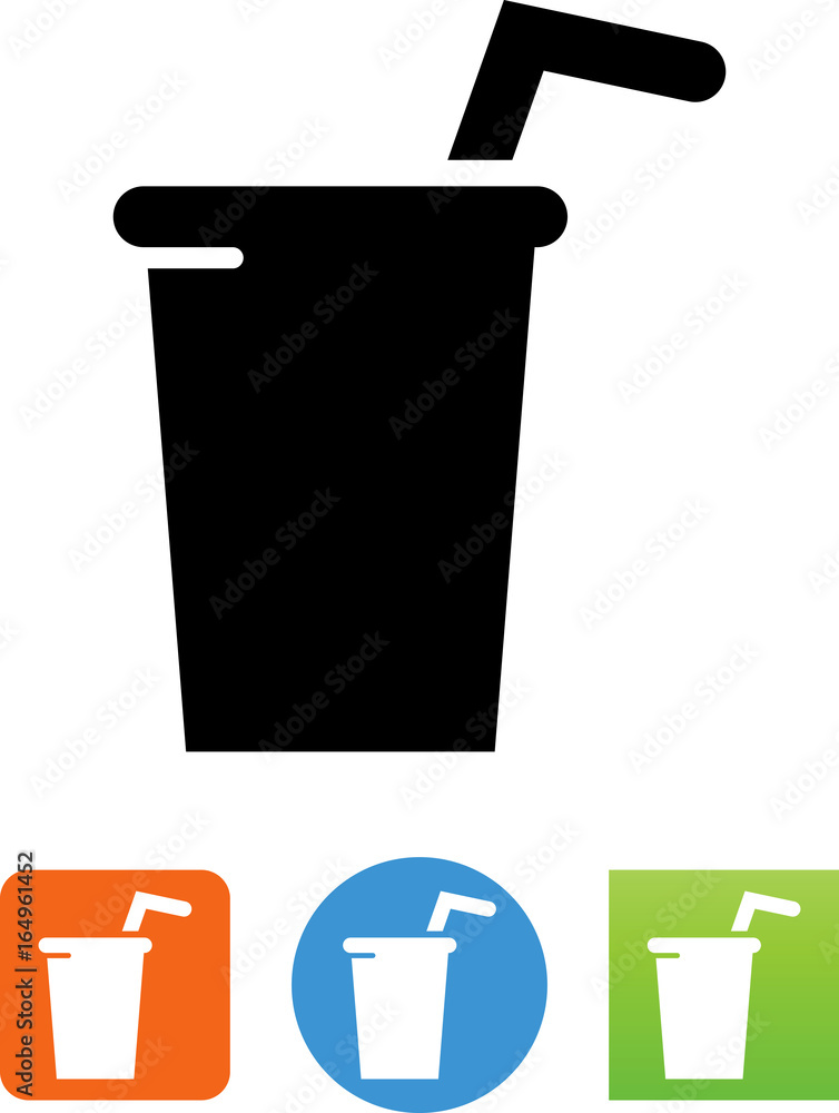 Cup With Straw Icon - Illustration Cup With Straw Icon - Illustration