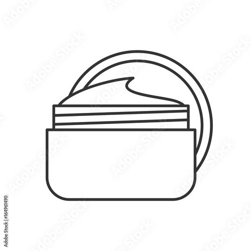 Face cream jar linear icon