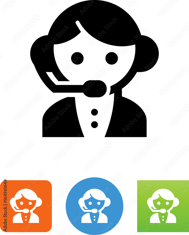 Customer Service Representative Icon - Illustration Customer Service Representative Icon - Illustration