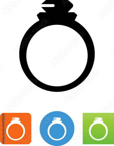 Diamond Ring Icon - Illustration