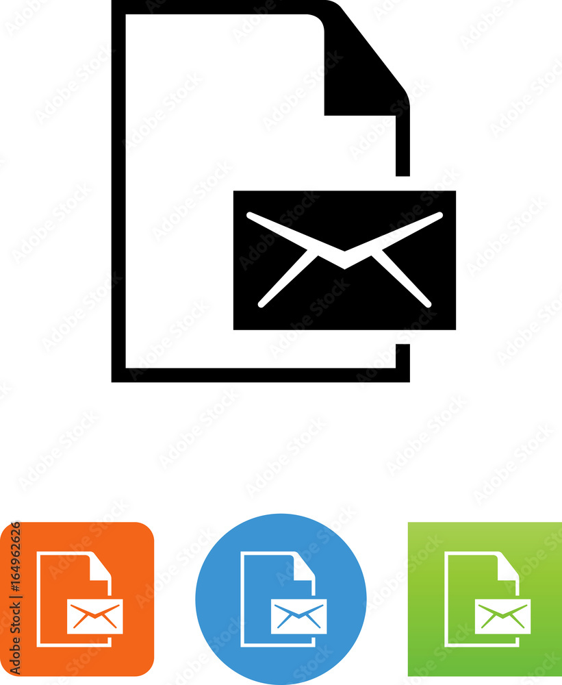 Document With Envelope Icon - Illustration Document With Envelope Icon - Illustration